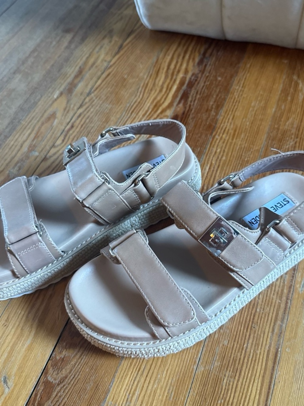 Steve Madden Beige Platform Sandals